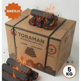 Toraman Fındık Kabuğu Briket Mangal Kömürü 5 Kg - Dumansız - Uzun Yanma - Siyah - 1 Adet