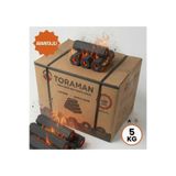 TORAMAN Fındık Kabuğu Briket Mangal Kömürü 5 Kg - Dumansız - Uzun Yanma