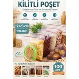Torba Şeffaf Kilitli Poşet Tüm Ebatlar 100'LÜ (17X23 Cm) - 17 x 23 cm