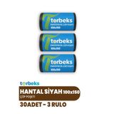 Torbeks 3 RULO - 30 ADET HANTAL Boy Endüstriyel Çöp Poşeti - 100x150 Çöp Torbası - Ekstra Kaliteli