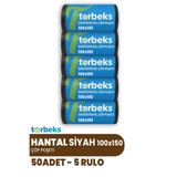 Torbeks 5 RULO - 50 ADET HANTAL Boy Endüstriyel Çöp Poşeti - 100x150 Çöp Torbası - Ekstra Kaliteli