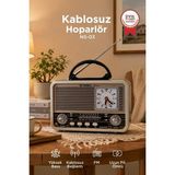 Torima Bluetooth Hoparlör Nostaljik Radyo Speaker NS03 Altın - Gold