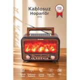 Torima Bluetooth Hoparlör Nostaljik Solar Panelli Speaker D72 Açık Kahve