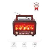 Torima Bluetooth Hoparlör Nostaljik Solar Panelli Speaker D72 Kırmızı Ahşap