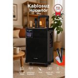 Torima Bluetooth Hoparlör USB TF BT TWS FM Çift Mikrofonlu Parti Speaker D46 Kahverengi