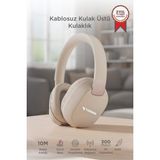 Torima Bluetooth Kulaklık Kulak Üstü Kablosuz Kulaklık HD50 Bej - Siyah