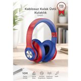 Torima Bluetooth Kulaklık Kulak Üstü Kablosuz Kulaklık SN85 Kırmızı Mavi - Kırmızı - Mavi