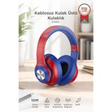 Torima Bluetooth Kulaklık Kulak Üstü Kablosuz Kulaklık SN85 Kırmızı Mavi