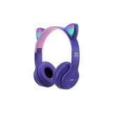 Torima Bluetooth Kulaklık Kulak Üstü Kedi Figürlü Kablosuz Kulaklık P47M Mor