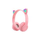 Torima Bluetooth Kulaklık Kulak Üstü Kedi Figürlü Kablosuz Kulaklık P47M Pembe