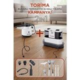 Torima Buharlı Temizleyici Halı Koltuk Yıkama Cam Mutfak Temizleme Buhar Makinesi CX002B+CB902A - Beyaz