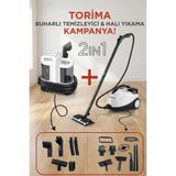 Torima Buharlı Temizleyici Halı Koltuk Yıkama Cam Zemin Mutfak Temizleme Buhar Makinesi V22b+Cb08c