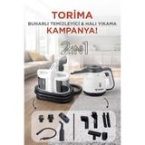 Torima Buharlı Temizleyici Halı Koltuk Yıkama Cam Zemin Mutfak Temizlme Buhar Makinesi V22B+CB902A