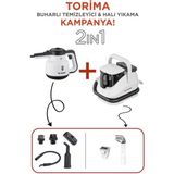 Torima Buharlı Temizleyici Halı ve Koltuk Yıkama Cam Zemin Mutfak Temizleme Buhar Makinesi JJB747II+CB902A - Beyaz