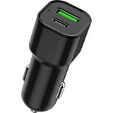 Torima C10 38W Type-C - USB Port 2 Giriş Araç Şarj Cihazı - Siyah