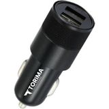 Torima C3 Type-C Siyah Tüm Araçlara Uyumlu Araba Çakmaklık Çift USB Girişli Oto Şarj Aleti Soketi - 1