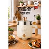 Torima Çok Fonksiyonlu Elektrikli Çelik Tencere 1.6L Buharlı Yağda Pilav Yemek Pişirme Makinesi ETC01 Bej