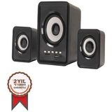 Torima D23 Bluetooth Hoparlör 2.1 Kanal Ses Sistemi Kablolu Bilgisayar Hoparlörü Siyah Yüksek Bass