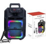 Torima D25 Taşınabilir Rgb Ledli Bluetooth Hoparlör Parti Speaker Mikrofonlu Kumandalı USB Tf Fm Mıc
