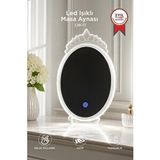 Torima Dekoratif Kristal Elmas Led Işıklı Masa Aynası Lw11 Gri
