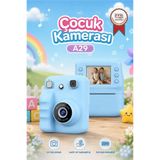 Torima Dijital Fotoğraf Makineleri Çocuk Termal Resim Kağıt Baskılı Yazıcı Kamera Video Makinesi A29 Mavi