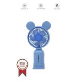 Torima F-12 Mavi Mini Taşınabilir Fan Şarjlı 2 Kademeli Ledli Ayıcık Kulak Vantilatör Klima Soğutucu Fan