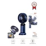 Torima F-19 Lacivert Dijital Ekranlı Şarjlı 90 Derece Ayarlanabilir Başlıklı Mini Masa Fan Vantilatör
