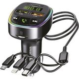 TORİMA G15 – FM Transmitter, TF/USB Müzik ve 18W Hızlı Şarj Özellikli Araç Cihazı