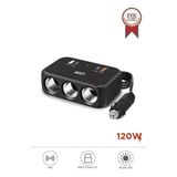 Torima G18 Siyah 120W Çoklu Çıkışlı Araç Şarj Cihazı – 2X Type-C, Usb, Qc4.0 & 3 Çakmaklık Girişli
