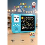 Torima Ingilizce Sesli Erken Eğitim Çocuk Tableti 8 Inç LCD Çizim Tahtası 112 Çift Taraflı Kartlı Y5 Mavi