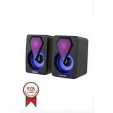 Torima Işıklı Bilgisayar Hoparlörü 1+1 Ses Sistemi 3.5mm Jack Girişli Multimedia Usb Speaker D-04