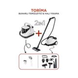 Torima JJB-747 Koltuk ve Halı Yıkama Makinesi + CB-08C Çok Fonksiyonlu Buharlı Temizleyici - Beyaz