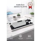 Torima Kablolu Klavye Rgb Işıklı Sessiz Q Klavye TK12 Siyah-Beyaz