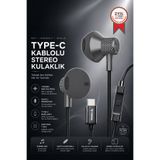Torima Kablolu Kulaklık Type-C Girişli Kulak İçi Kulaklık TC05 Gri