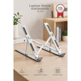 Torima Laptop Standı Katlanabilir Taşınabilir Macbook Notebook Standı JX18 Gümüş - Beyaz