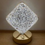Torima LW-25 Dekoratif Şarjlı Kare Kristal Elmas Masa Lambası Dokunmatik Romantik Akrilik Led Gece Lambası