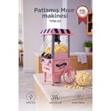 Torima Mısır Patlatma Makinesi Yağsız Ev Tipi Popcorn Makinesi TPM01 Pembe
