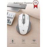 Torima Mouse Çift Modlu Sessiz Kablosuz Oyuncu Fare TM20 Beyaz Gri - Beyaz - Gri