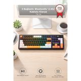 Torima Oyuncu Klavyesi Rgb Işıklı Dijital Ekranlı 3 Modlu Mekanik Hisli Kablosuz Klavye TK14 Siyah
