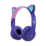 Torima P47M Sevimli Renkli Kedi Kulak Bluetooth Kulaklık Mor