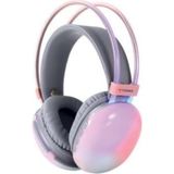 Torima Pembe Kablosuz Rgb Işıklı Kulak Üstü Bluetooth Kulaklık