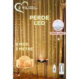 Torima Perde LED Işık 300 LED 10 Sarkıt 8 Modlu Uzaktan Kumandalı 3x3 Metre Peri Telli LW7