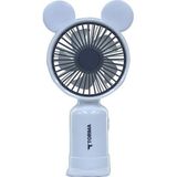 Torima Şarjlı El Vantilatörü Ayıcık Kulaklı 2 Kademeli Işıklı Mini Fan F12 Beyaz