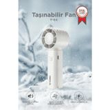 Torima Şarjlı El Vantilatörü Fener Özellikli Taşınabilir Mini Fan F64 Beyaz
