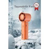 Torima Şarjlı El Vantilatörü Fener Özellikli Taşınabilir Mini Fan F64 Turuncu