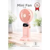 Torima Şarjlı Masaüstü Vantilatör Dijital Göstergeli 90 Derece Katlanabilir Mini Fan F19 Yeşil