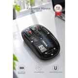 Torima Şeffaf Çift Modlu Fare Bluetooth 5.2 + 2.4g Kablosuz Mouse TM23 Siyah - Siyah - Antrasit