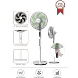 Torima SF-05 Beyaz Ayaklı 50W 3 Kademe 6 Pervaneli 16'' İnc Kumandalı Diğital Ekranlı Vantilatör Fan