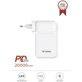 Torima Taşınabilir 20000 Mah Type-C Lightning Hızlı Şarj Dijital Göstergeli 22,5W Powerbank TRM-1027 Beyaz