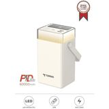 Torima Taşınabilir Batarya 60000 Mah Type-C Lightning Hızlı Şarj Rgb Işıklı 22,5W Powerbank TRM-1061 Beyaz
